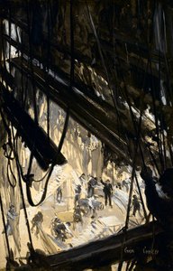 ステージセットの構築、1910年 作： Cyrus Cuneo